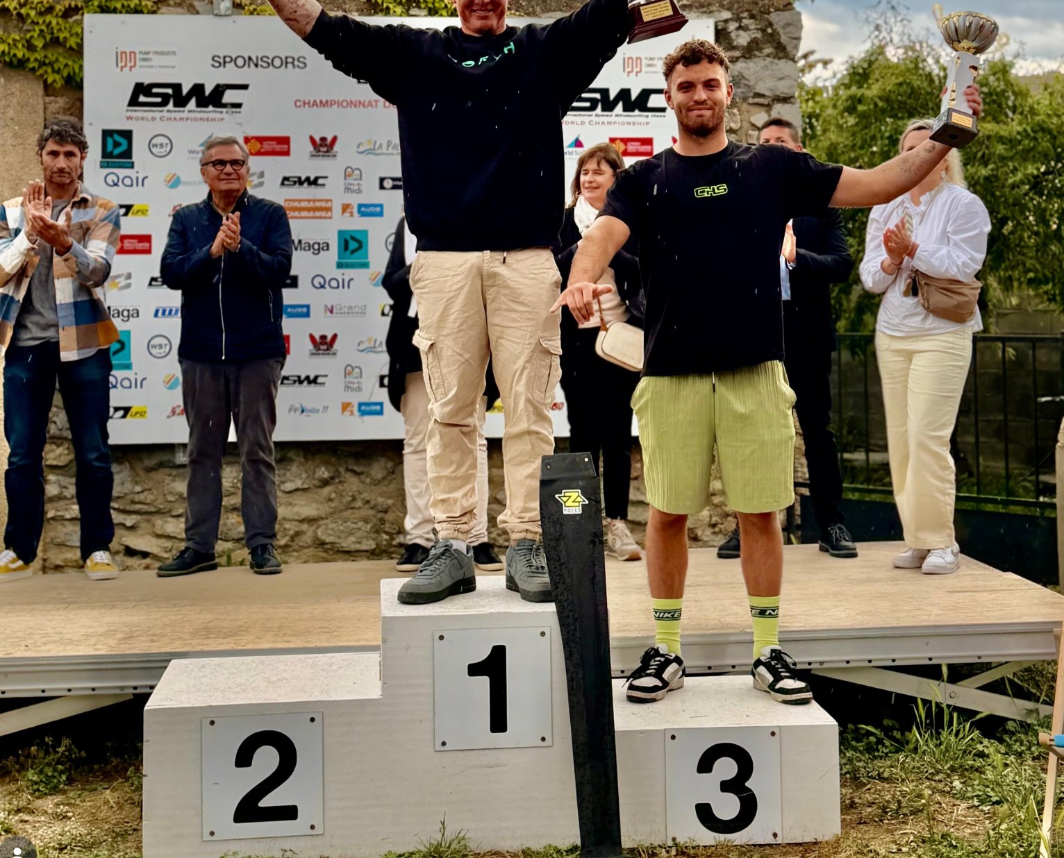 Cyril Evrard on the 3rd place podium at ISWC Speed World Championship 2026