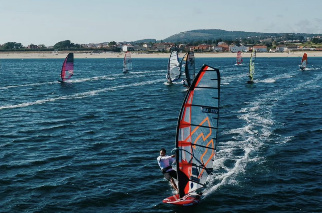 Klayton Silva BRA-7777 leading the slalom fleet at the 2026 Iberian Windsurf Cup in Castiñeiras
